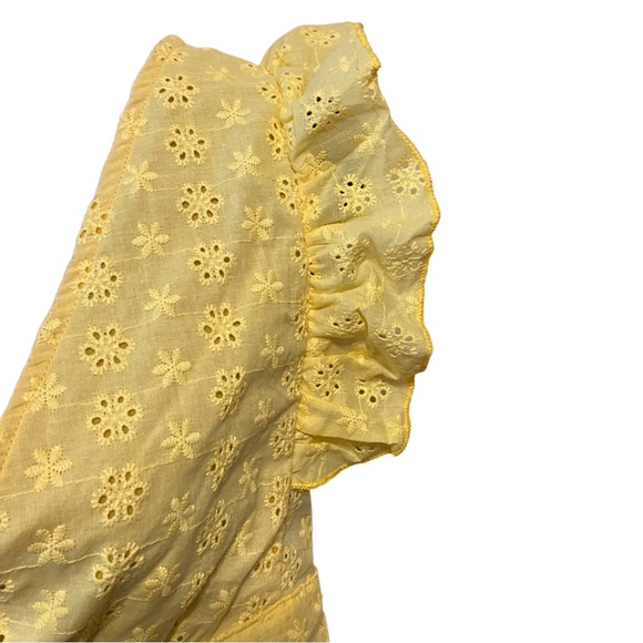 NWOT SHEIN Yellow Schiffy Ruffle Trim Knot Back Crop Top Women’s Size XL - Picture 7 of 14